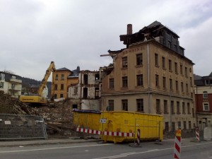 Abriss des Schloss-Meinel Klingenthal